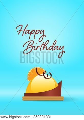 Happy Birthday Greeting Card With A Funny Cupcake.