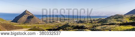 Panoramic View From Snaefellsjoekull Volcano Over The Snaefells Peninsula On Iceland In Summer Durin