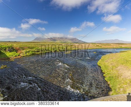 Panoramic Picture Of Snaefellsjoekull Volcano Area On Snaefells Peninsula On Iceland In Summer Durin