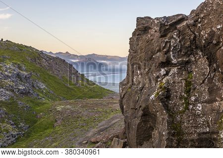 View From Snaefellsjoekull Volcano To Snaefells Peninsula In Summer