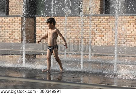 Fountains Near The Roshen Factory In Kiev