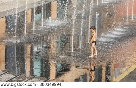 Fountains Near The Roshen Factory In Kiev