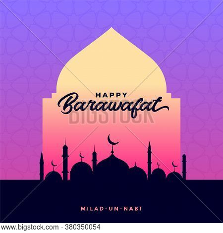 Happy Barawafat Islamic Festival Card Design Background