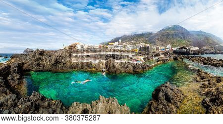 Landscape With Garachico Town Of Tenerife, Canary Islands, Spain