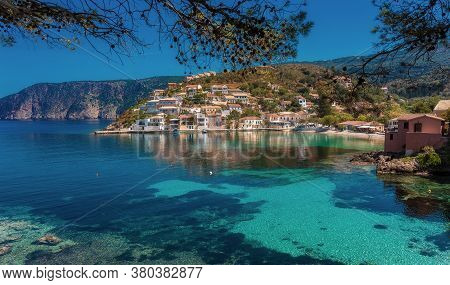 Wonderful Summer Seascape Of Ionian Sea. Wonderful Place For Holiday. Amazing Greece. Picturesque Co