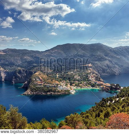 Wonderful Summer Seascape Of Ionian Sea. Wonderful Place For Holiday. Amazing Greece. Picturesque Co