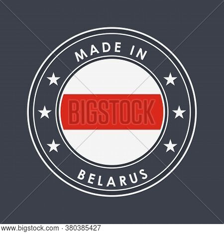 Belarus. Historical White-red-white Flag. Round Label With Country Name For Unique National Goods. V
