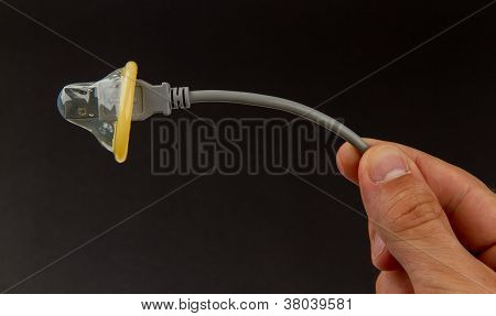 Data Security Concept - Condom Over Usb Cable
