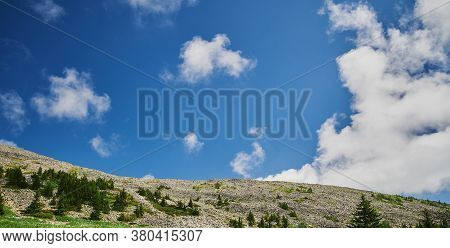 Russia Bashkortostan. The Second Peak Of The Southern Urals Is A Large Mountain Iremel, A View From 