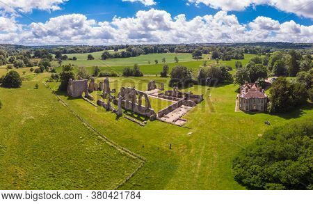 Ruins of Bayham Abbey, East Sussex, England, UK - church, chapter house and gatehouse