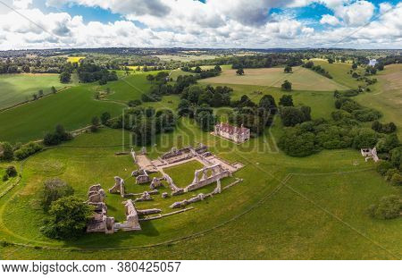 Ruins of Bayham Abbey, East Sussex, England, UK - church, chapter house and gatehouse