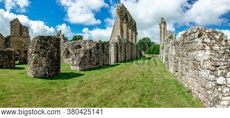 Ruins of Bayham Abbey, East Sussex, England, UK - church, chapter house and gatehouse