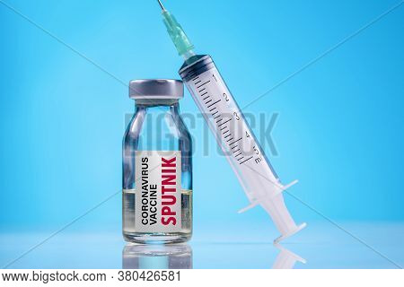 Antalya, Turkey - August 11, 2020. The Covid-19 Coronavirus Vaccine Produced In Russia Named Sputnik