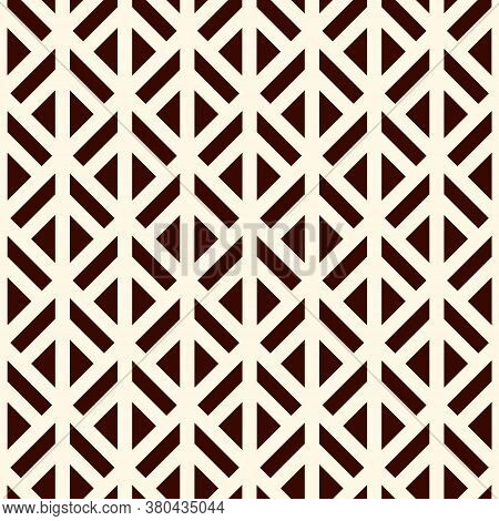 Linocut Style Geometric Seamless Pattern. Minimal Geo Suface Print. Repeated Triangles, Geometrical 