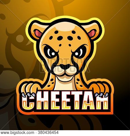 Vector Illustration Of Cheetah Mascot Esport Logo Design