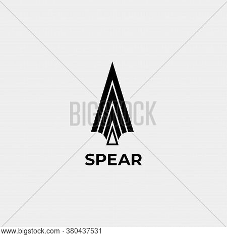 Spear  Icon Logo Design Vector Illustration Black Color