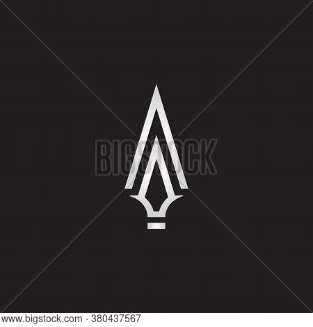 Spear Monogram Unique Icon Logo Design Vector