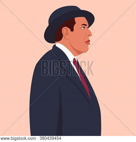Portrait Of An Elderly Italian Man In Profile