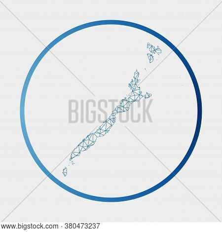 Palawan Icon. Network Map Of The Island. Round Palawan Sign With Gradient Ring. Technology, Internet