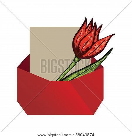 Enveloppe avec tulipe