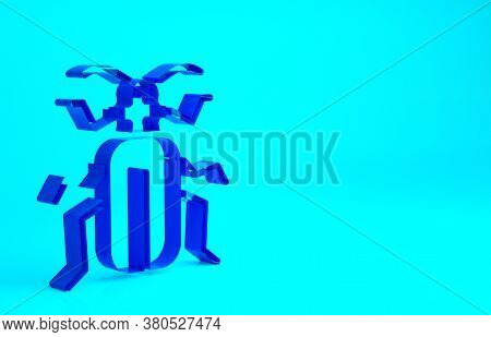 Blue Chafer Beetle Icon Isolated On Blue Background. Minimalism Concept. 3d Illustration 3d Render