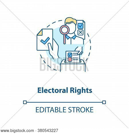 Electoral Rights Concept Icon. Right To Vote Idea Thin Line Illustration. Suffrage. Political Franch