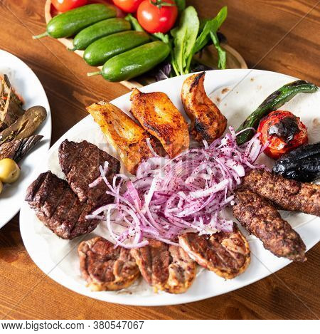 Lyulya Kebab, Azerbaijani Meat Meal, Chicken Close Up
