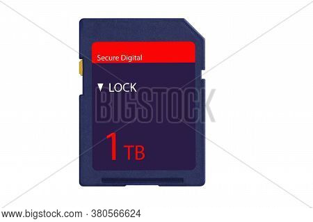 New One Terabyte Sd Memory Card Isolated On White Background