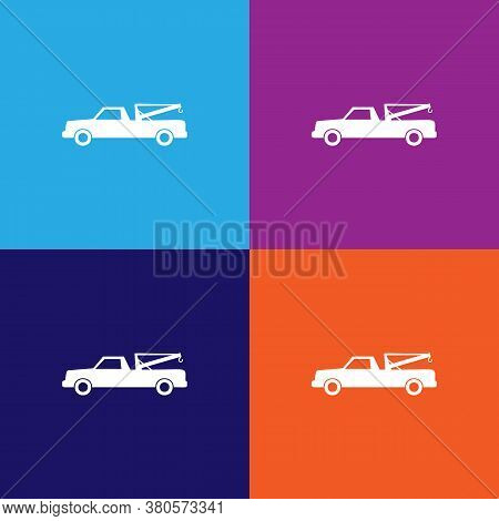 Pick-up Truck With A Crane Icon. Element Of Car Type Icon. Premium Quality Graphic Design Icon. Sign