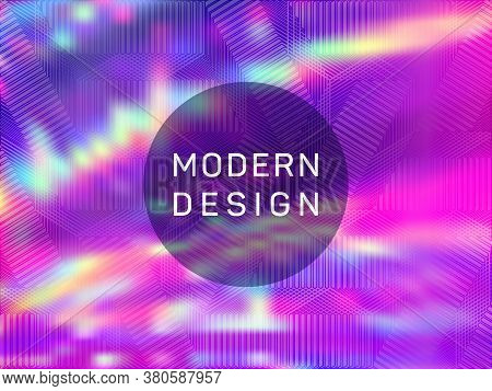 Dynamic Presentation Holographic Gradient Vector Template. Liquid Abstract Blur Splashes Backdrop. V