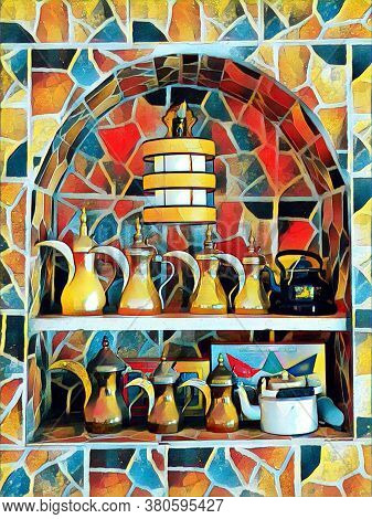 Dalah Arabic Coffe Arab Make Coffe In The Dalah