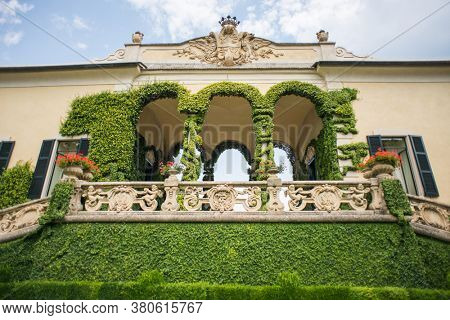 Villa Balbianello. Lake Como. Italy - July 19, 2019: Exteriors of Villa del Balbianello on lake Como. Italy.
