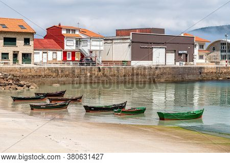 O Pindo, Spain - July 19, 2020: The Harbour Of O Pindo, A Picturesque Village In Costa Da Morte Or D