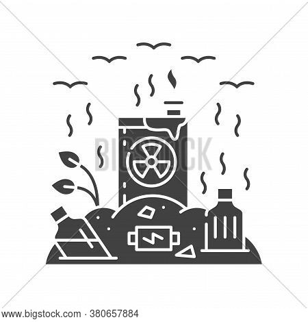Land Degradation Black Glyph Icon. Ecological Disaster. Sign For Web Page, App. Ui Ux Gui Design Ele