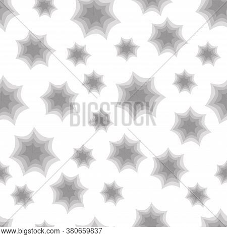 Halloween Seamless Pattern  Grey Spiderwebs On A White Background. Halloween Design