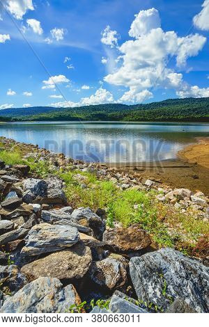 Beautiful Landscape Of Tha Krabak Reservoir In Sa Kaeo Province, Thailand.