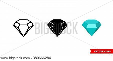 Saphire Symbol Icon Of 3 Types Color, Black And White, Outline. Isolated Vector Sign Symbol.