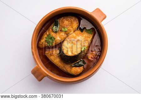 Spicy Fish Curry - Popular Indian Seafood Served With Rice