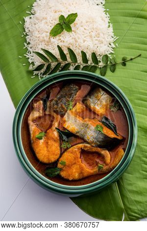 Spicy Fish Curry - Popular Indian Seafood Served With Rice