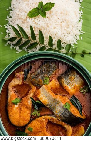 Spicy Fish Curry - Popular Indian Seafood Served With Rice