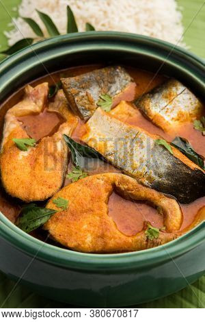Spicy Fish Curry - Popular Indian Seafood Served With Rice