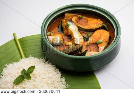 Spicy Fish Curry - Popular Indian Seafood Served With Rice