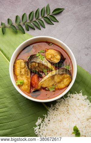 Spicy Fish Curry - Popular Indian Seafood Served With Rice
