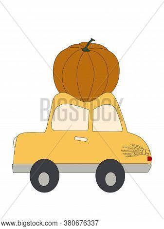 Happy Halloween Original Stamp, Bar Code. Vector Illustration. Black Letters On A White Background. 
