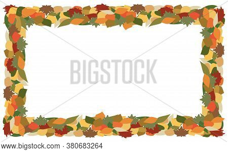 Autumn Leaves. Rectangle Frame Template. Vector Illustration For Horizontal And Vertical  Promo Bann