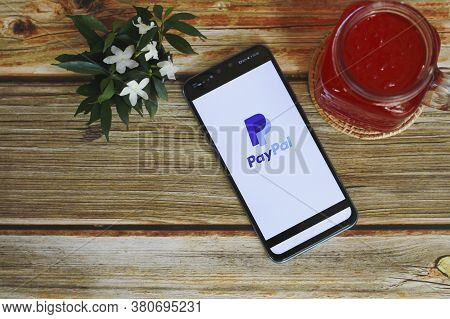 Chiang Mai, Thailand - August 11 ,2020 : Paypal Logo On Smartphone Screen.paypal Is An Online Electr