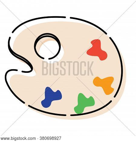Isolated Paint Palette Icon. School Suplies - Vector