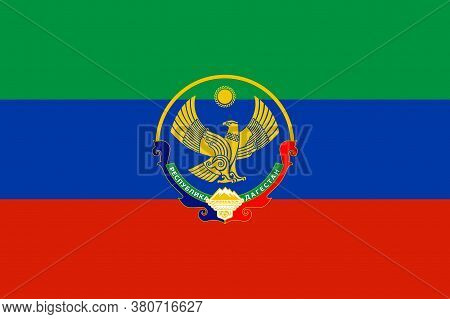 Flag Of Republic Of Dagestan Is A Federal Subject Of Russia. Vector Illustration