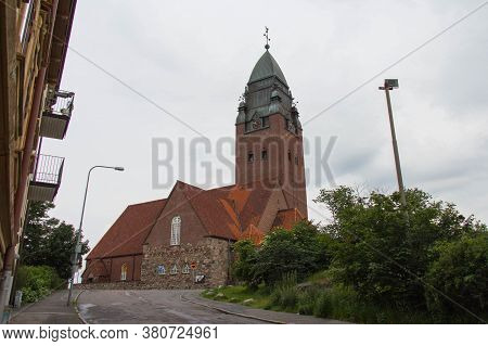 Gothenburg, Sweden - June 18 2019: Exterior View Of Masthugget Church On June 18 2019 In Gothenburg,