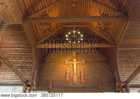 Gothenburg, Sweden - June 18 2019: The View Of Masthugget Church Interior On June 18 2019 In Gothenb